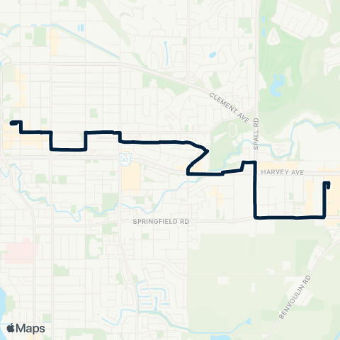 BC Transit Kelowna Orchard Park / Downtown map