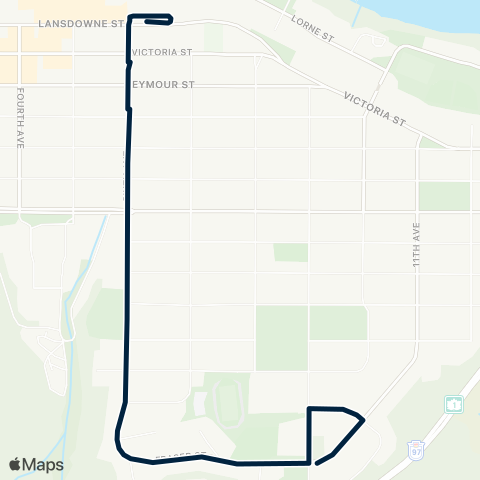 BC Transit Kamloops Lansdowne - School Special map
