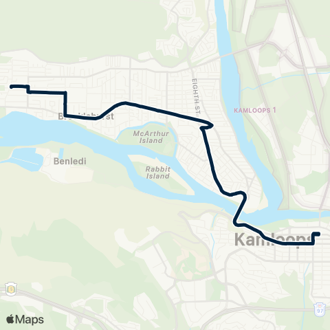 BC Transit Kamloops Tranquille map