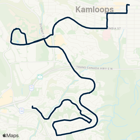 BC Transit Kamloops Gleneagles map