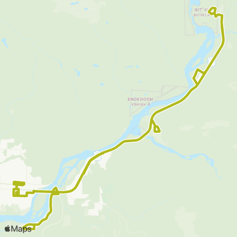 BC Transit Kitimat-Stikine Gitaus / Queensway map
