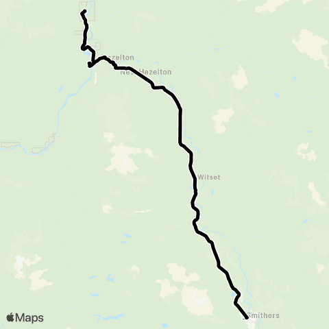 BC Transit Kitimat-Stikine Hazeltons / Smithers map