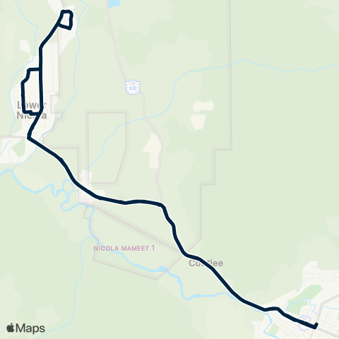 BC Transit Merritt Lower Nicola map