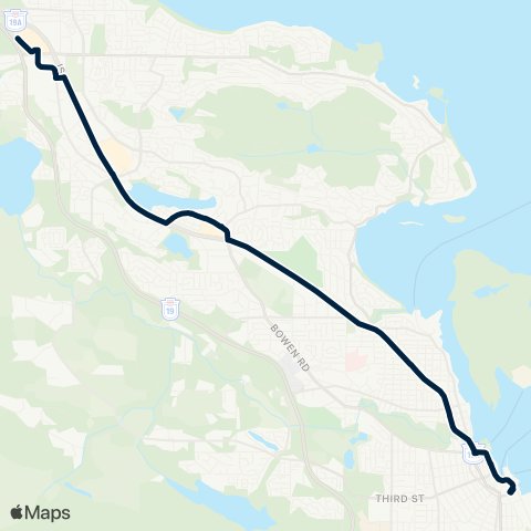 BC Transit Nanaimo Nanaimo Rapid Line map