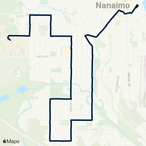 BC Transit Nanaimo Harewood map