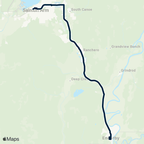 BC Transit North Okanagan Salmon Arm-Enderby map