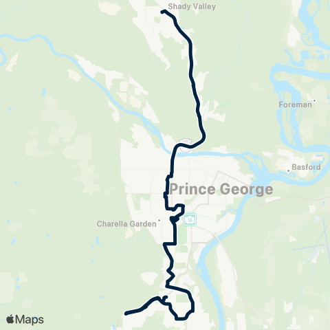 BC Transit Prince George Westgate map
