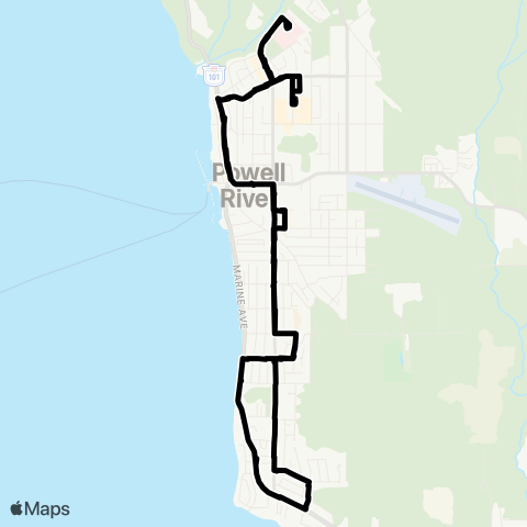 BC Transit Powell River Grief Point map