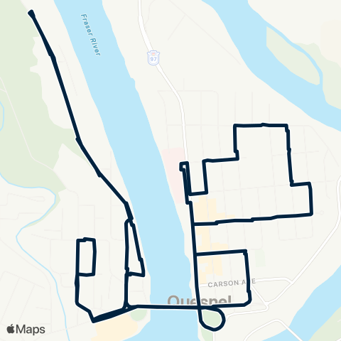 BC Transit Quesnel North Fraser map