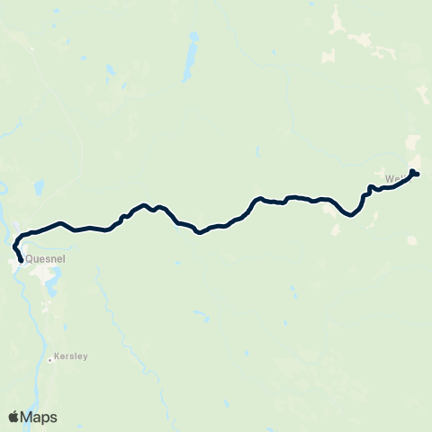 BC Transit Quesnel Wells map