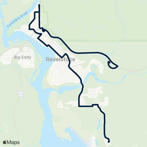 BC Transit Revelstoke Revelstoke Mountain Resort Shuttle map