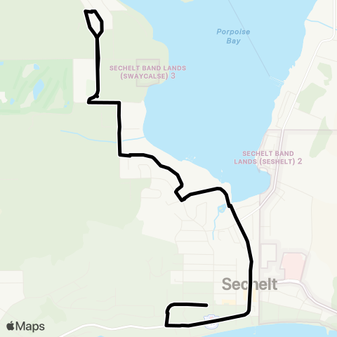 BC Transit Sunshine Coast Sechelt Arena map