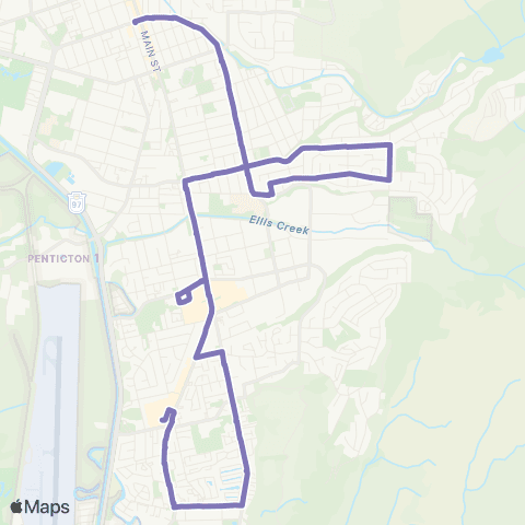 BC Transit South Okanagan-Similkameen Night Route map