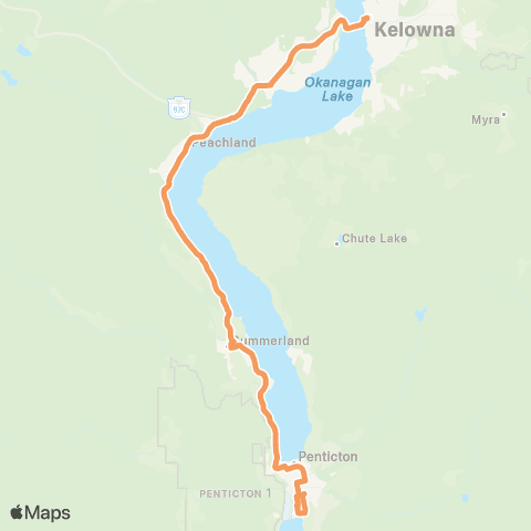 BC Transit South Okanagan-Similkameen Kelowna / Penticton map