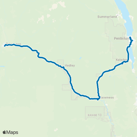 BC Transit South Okanagan-Similkameen Penticton / Princeton map