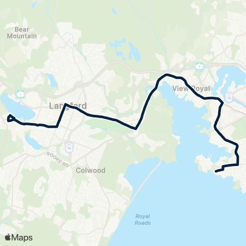 BC Transit Victoria Dockyard / Westhills Exch map