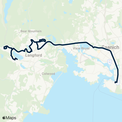 BC Transit Victoria Goldstream Meadows / Downtown map