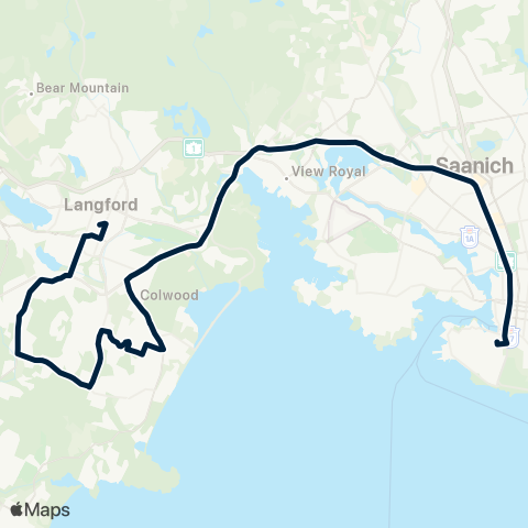 BC Transit Victoria Happy Valley / Downtown map