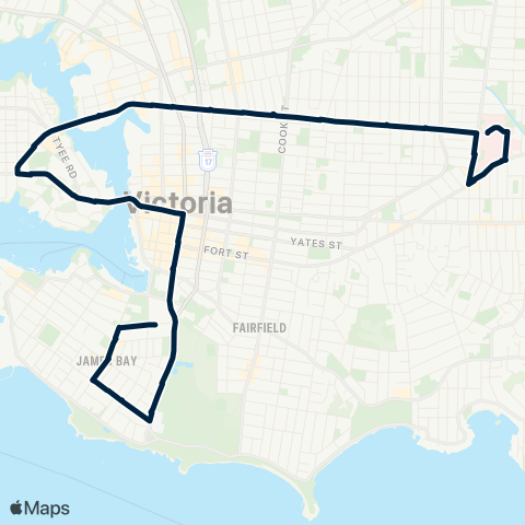 BC Transit Victoria James Bay / Royal Jubilee map
