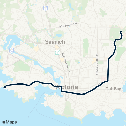 BC Transit Victoria Esquimalt / UVIC map