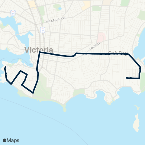 BC Transit Victoria James Bay / South Oak Bay map