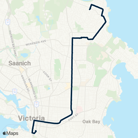 BC Transit Victoria Gordon Head / Downtown map
