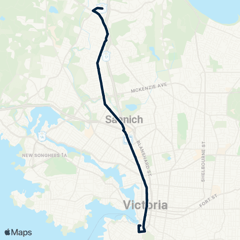 BC Transit Victoria Royal Oak Exch / Downtown map