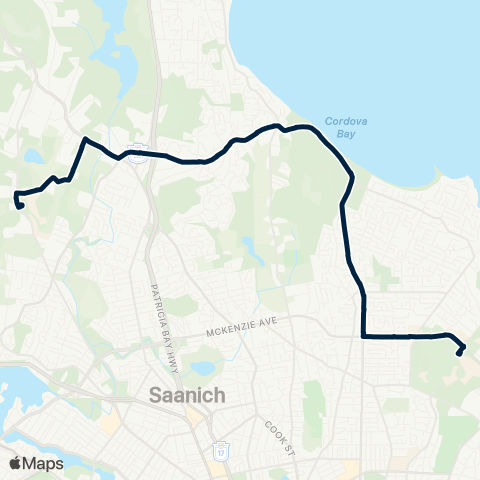 BC Transit Victoria Interurban / Royal Oak Exch / UVIC map