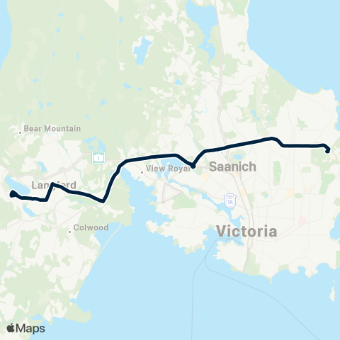 BC Transit Victoria Westhills Exch / UVIC Express map