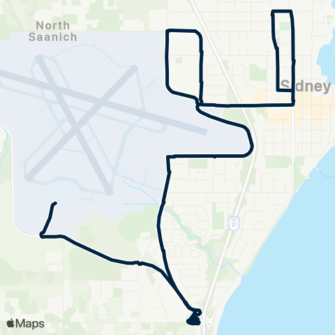 BC Transit Victoria Airport / Sidney Bypass Sidney Industrial map