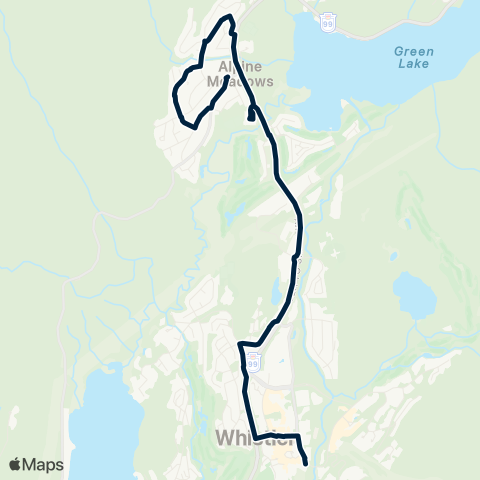 BC Transit Whistler Alpine map