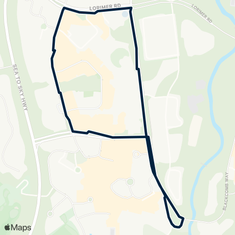 BC Transit Whistler Marketplace Shuttle Free Service map