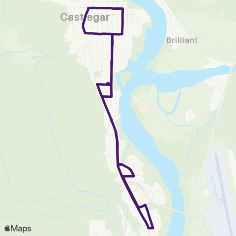 BC Transit West Kootenay North Castlegar map