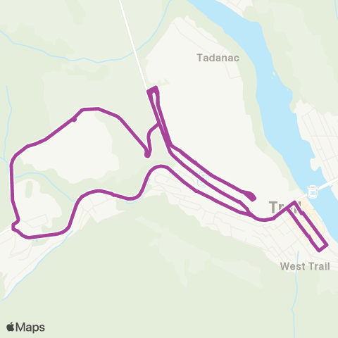 BC Transit West Kootenay Teck map