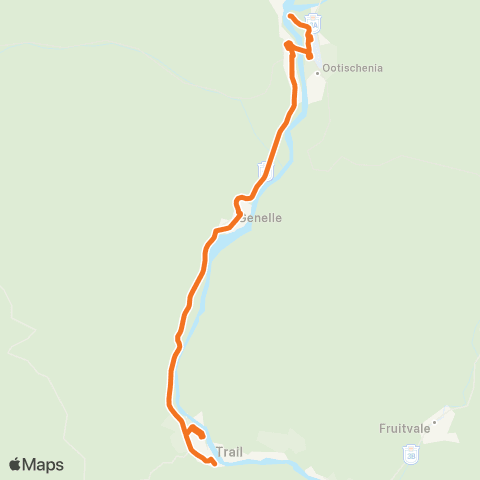 BC Transit West Kootenay Columbia Connector map