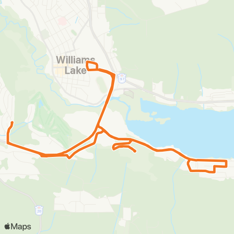 BC Transit Williams Lake South Lakeside map