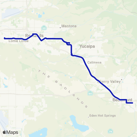 Beaumont Transit Commuter Link 125 map