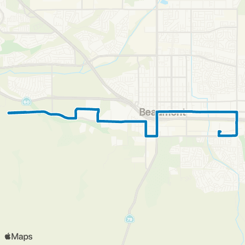 Beaumont Transit Route 2 map