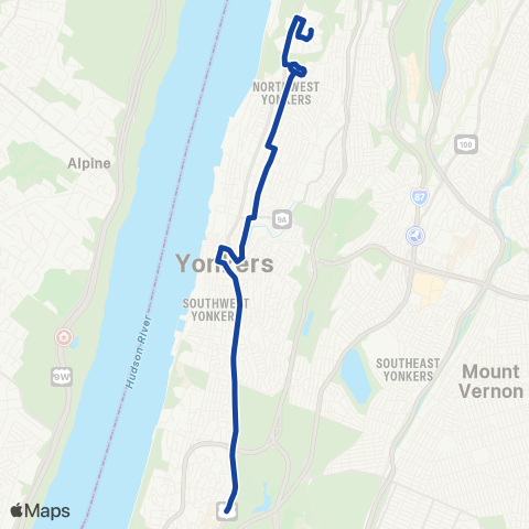 Bee-Line The Bronx-Tudor Woods map