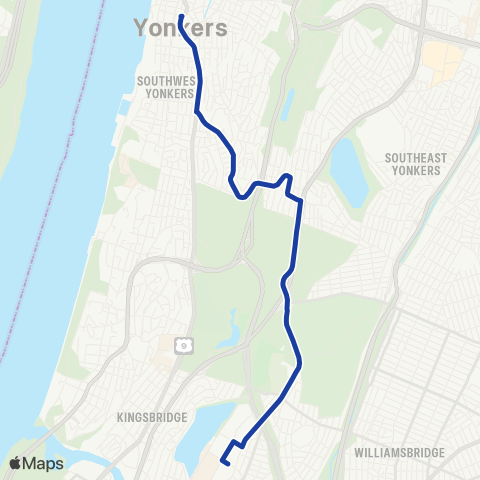 Bee-Line The Bronx-Yonkers map