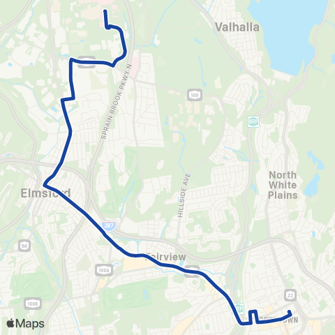 Bee-Line Peekskill-Ossining-White Plains map