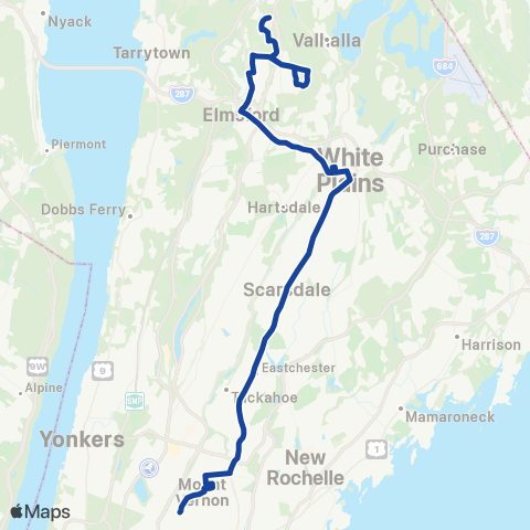 Bee-Line Mt Vernon-White Plains-Wc Mc map