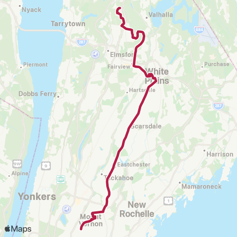 Bee-Line Mt Vernon-White Plains-Wc Mc map