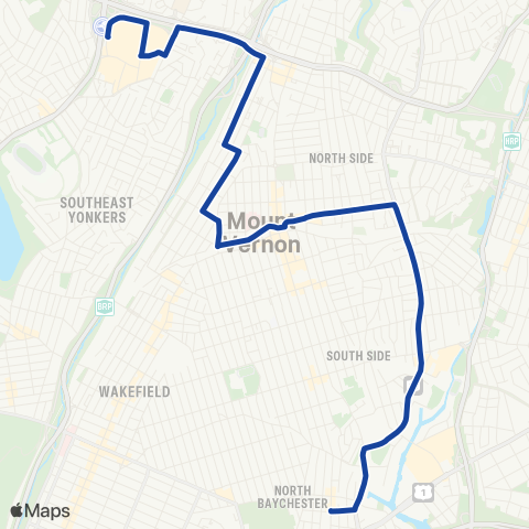Bee-Line Bronx-Mt Vernon-Yonkers map