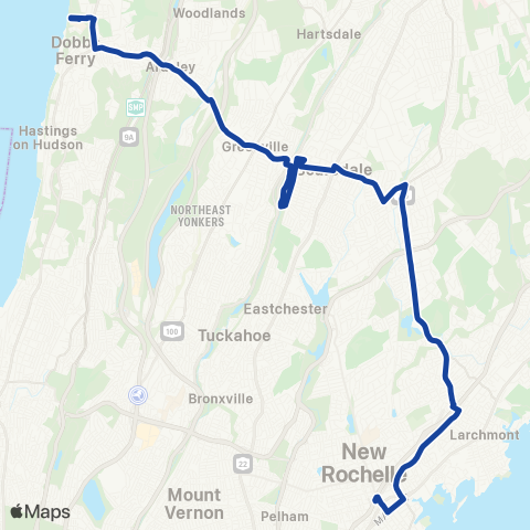 Bee-Line Dobbs Ferry-Scarsdale-Larchmont map