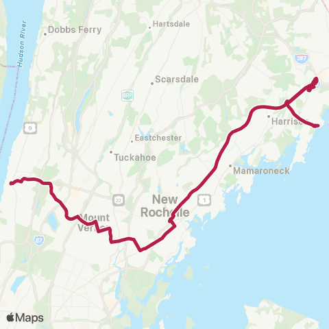 Bee-Line Yonkers-Mt Vernon-New Rochelle map