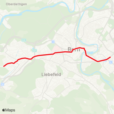 BERNMOBIL Bern, Bümpliz - Bern, Ostring map