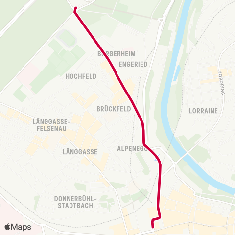 BERNMOBIL Bern, Bahnhof - Bern, Neufeld P+R map