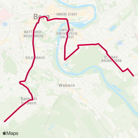 BERNMOBIL Bern, Elfenau - Spiegel, Blinzern map