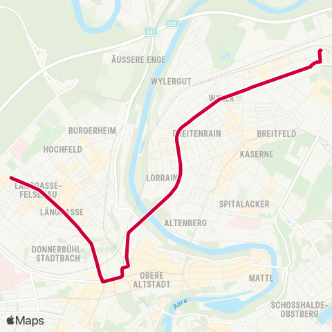 BERNMOBIL Bern, Länggasse - Bern Wankdorf, Bahnhof map